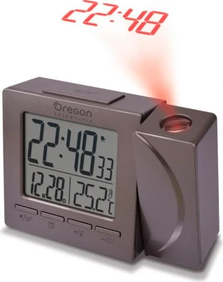 Projection clock with indoor temperature