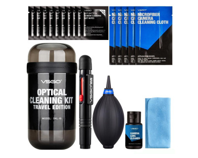 Kit pulizia lenti da viaggio grigio