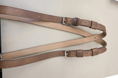 Tracolla doppia Pistolero Deluxe in vera pelle - testa di moro