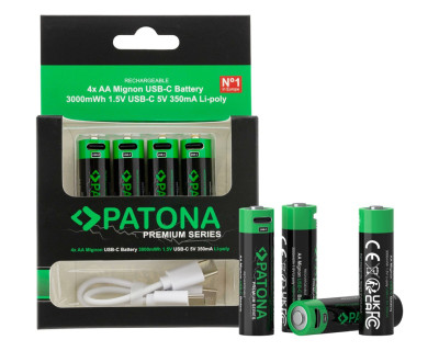 Batterie Premium ricaricabili AA con ingresso USB-C (cavo incluso)