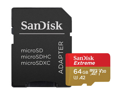 Extreme 64GB XC + adattatore SD (A2, V30, U3, UHS I, C10 - 160MB/s lettura, 60MB/s scrittura