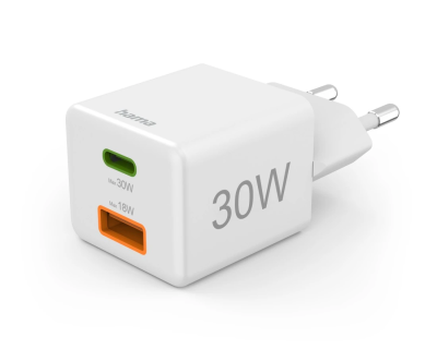 Caricatore da rete Fast Charger USB-C + USB-A Power Delivery 30W