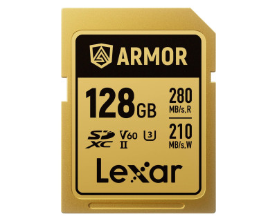 128GB SDXC ARMOR GOLD UHS-II V60 IP68 R-280MB/s W-210MB/s