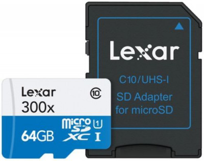 64GB microSDXC 300X CL10 (incl. adattatore)