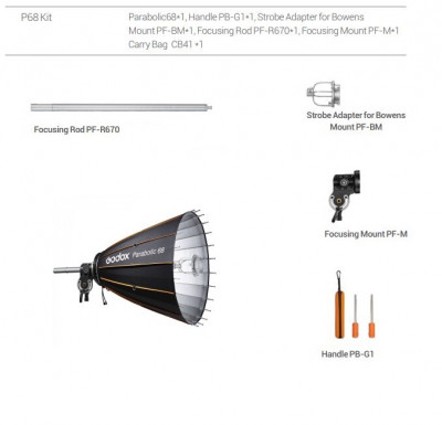 Kit Riflettore Parabolico 68cm LIGHT FOCUSING SYSTEM
