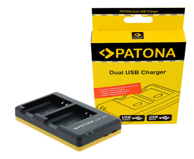 Dual quick-charger per Canon LP-E10 incl. cavo Micro USB
