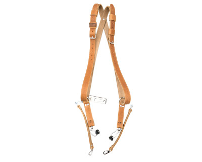 Tracolla doppia Pistolero Deluxe in vera pelle - marrone