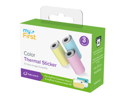 Carta termica adesiva rosa, blu e gialla per myFirst Camera Insta (3 rulli)